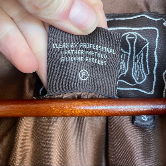 CHI BY FALCHI Women’s Brown Genuine Leather Open Front Cut Out Jacket Size Small - Picture 9 of 17